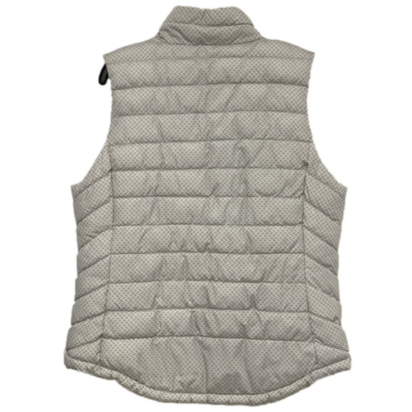 GAP Grey White Puffer Vest Large Outerwear. Zipper & Snap front buttons. Large - Picture 4 of 15